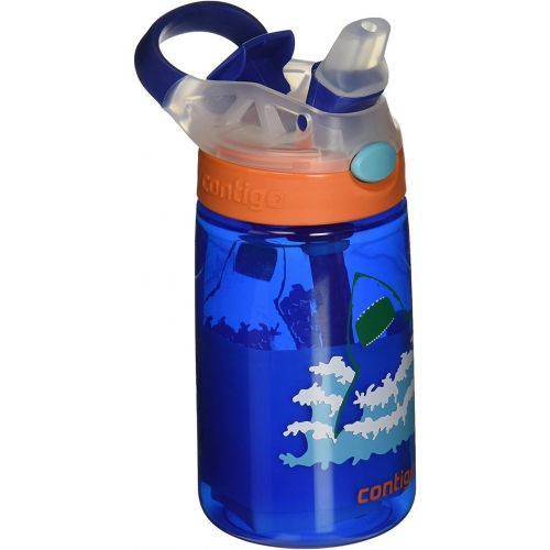  [아마존베스트]Contigo AUTOSPOUT Straw Gizmo Flip Kids Water Bottle, 14 oz, Blue