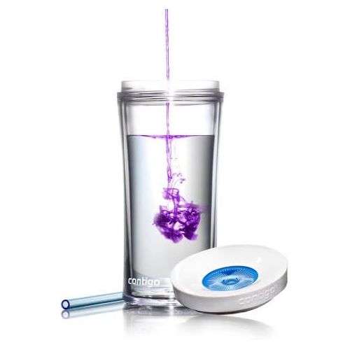  [아마존베스트]Contigo AUTOCLOSE Shake & Go Double-Wall Tumbler, 16 oz, Clear