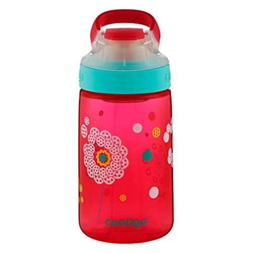  [아마존베스트]Contigo AUTOSEAL Gizmo Sip Kids Water Bottle, 14 oz, Cherry Blossom Dandelion