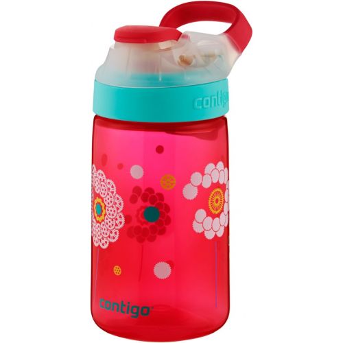  [아마존베스트]Contigo AUTOSEAL Gizmo Sip Kids Water Bottle, 14 oz, Cherry Blossom Dandelion
