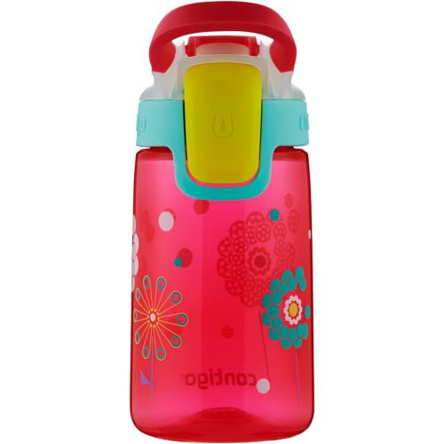  [아마존베스트]Contigo AUTOSEAL Gizmo Sip Kids Water Bottle, 14 oz, Cherry Blossom Dandelion