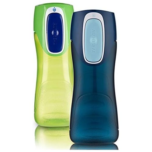  Contigo Autoseal Trekker Kids Water Bottle, 2-Pack, Granny Smith & Nautical