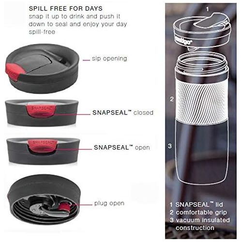  Visit the Contigo Store Contigo Byron Snapseal Thermal Mug, Stainless Steel Insulating Mug, Coffee Mug to go, Leak-proof, Dishwasher-safe Lid BPA-free