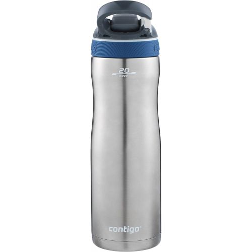  Contigo Autospout Straw Ashland Chill Vacuum-Insulated Stainless Steel Water Bottle, 20 oz., Monaco