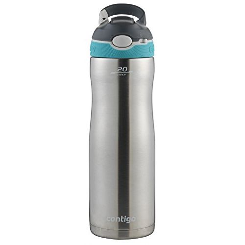  Contigo - 2076624 Contigo Stainless Steel Water Bottle Vacuum-Insulated Water Bottle Autospout Ashland Chill Water Bottle, 20 Oz, Stainless/Scuba