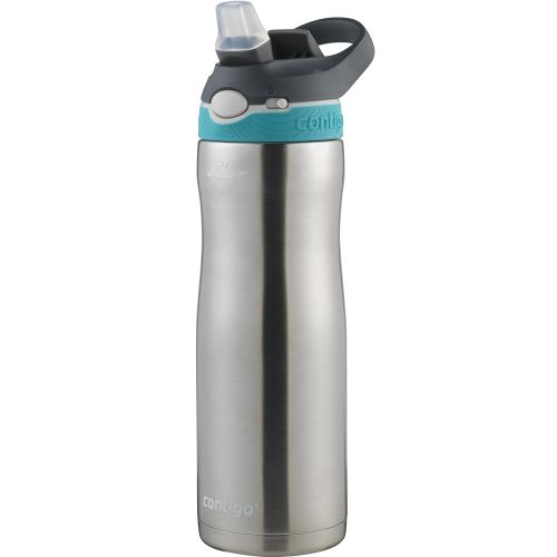  Contigo - 2076624 Contigo Stainless Steel Water Bottle Vacuum-Insulated Water Bottle Autospout Ashland Chill Water Bottle, 20 Oz, Stainless/Scuba