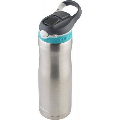  Contigo - 2076624 Contigo Stainless Steel Water Bottle Vacuum-Insulated Water Bottle Autospout Ashland Chill Water Bottle, 20 Oz, Stainless/Scuba