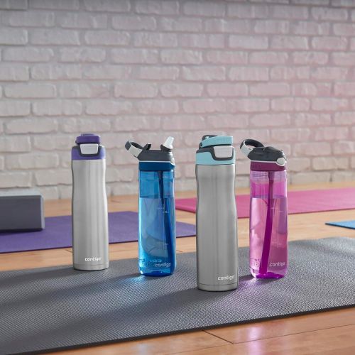  Contigo - 2076624 Contigo Stainless Steel Water Bottle Vacuum-Insulated Water Bottle Autospout Ashland Chill Water Bottle, 20 Oz, Stainless/Scuba