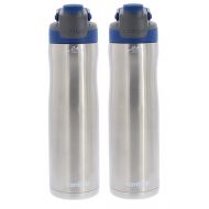 Contigo AUTOSEAL Chill Stainless Steel Water Bottles, 24 oz, SS/Iced Aqua & Iced Aqua, 2-Pack