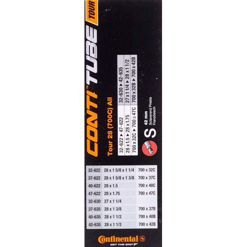  [아마존베스트]Continental 42mm Presta Valve Tube, Black, 700 x 20-25c