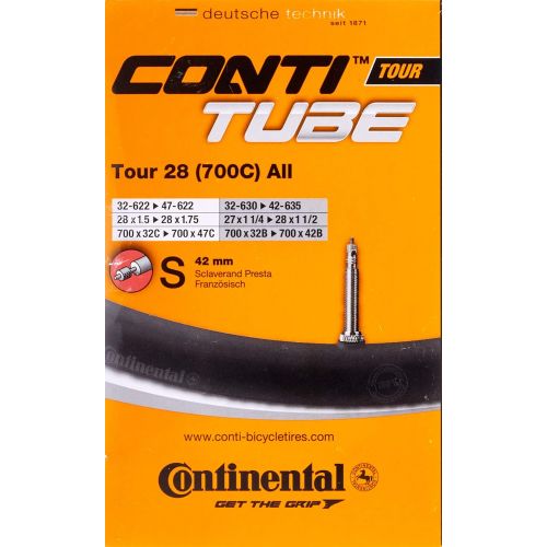  [아마존베스트]Continental 42mm Presta Valve Tube, Black, 700 x 20-25c