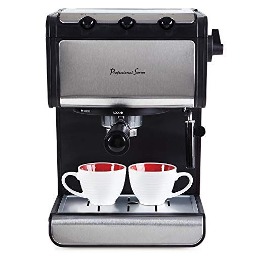  Continental Electric PS77199 Espresso Maker, 15-Bar, Silver