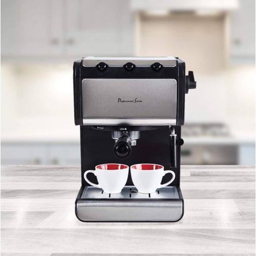  Continental Electric PS77199 Espresso Maker, 15-Bar, Silver