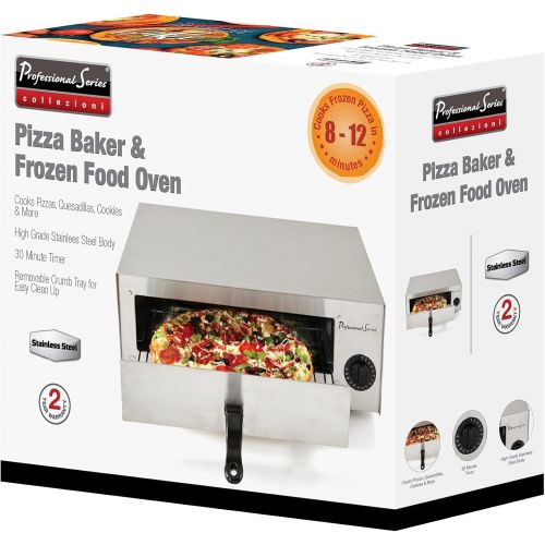  [아마존베스트]Continental Electric Professional Series PS75891 Pizza Oven Baker and Frozen Snack Oven, Stainless Steel