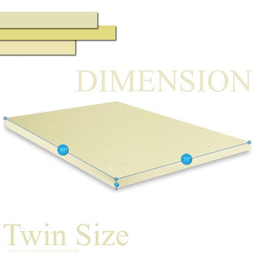 Continental Sleep, 2 High-Density Foam Mattress Topper with Orthopedic Cover-Twin Size