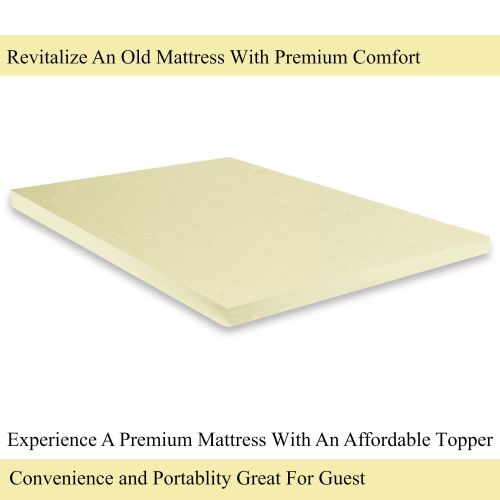  Continental Sleep, 2 High-Density Gel-Infused Foam Mattress Topper, Queen Size