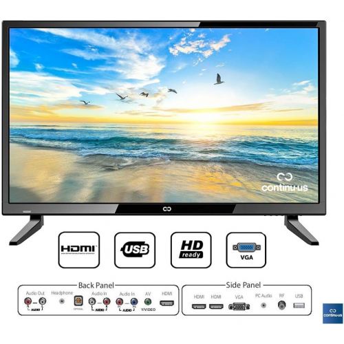  Continuus 28” LED HDTV by Continu.us CT-2860 High Definition Television 720p 60Hz TV, Lightweight and Slim Design, VGA/HDMI/USB Inputs, VESA Wall Mount Compatible.