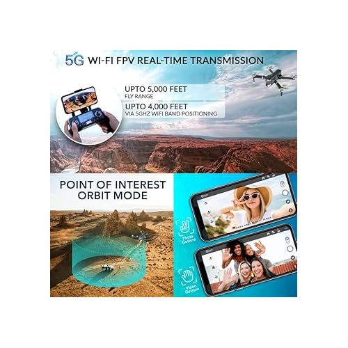  Contixo 4K UHD Drone with GPS for Adult and Kids 2-Axis Self stabilizing Gimbal, Best Back to School Gift for Kids, 2 Batteries 56 Min Flight, 128GB SD Card Carrying Case Included F35 Premium Drone