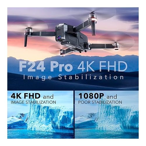  Contixo F24 Pro drones with camera for adults 4K UHD Foldable RC Quadcopter GPS Return Home, FPV Camera Compatible with VR - 30 Minutes Flight Time - Foldable Brushless Motors - With Carrying Case