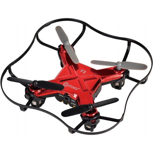  Contixo Mini Pocket Drone 4CH 6 Axis Gyro RC Micro Quadcopter with 3D Flip, Intelligent Fixed Altitude (Hover Mode) (Red)