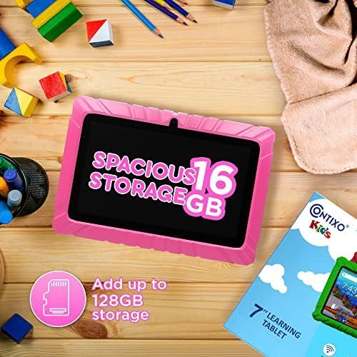  [아마존베스트]Contixo V8-2 7 inch Kids Tablets - Tablet for Kids with Parental Control - Android Tablet 16 GB HD Display Durable Case & Screen Protector WiFi Camera-Learning Toys for 2 to 10 Yea