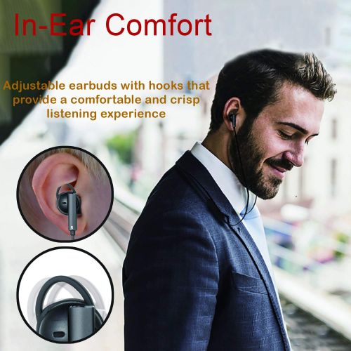  Contixo B3 Active Noise Cancelling Headphones Bluetooth Headphones Wireless Headphones Stereo Earbuds with Mic, Bluetooth 4.2 Sports Neckband Headset 8 Hrs Playtime - Black