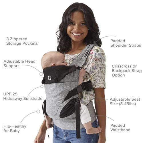  Contours Journey 5-in-1 Child & Baby Carrier, 5 Carrying Positions, Graphite Grey