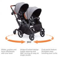 [아마존베스트]Contours Curve Tandem Double Stroller for Infants, Toddlers or Twins - 360° Turning, Multiple Seating Options, Graphite Gray