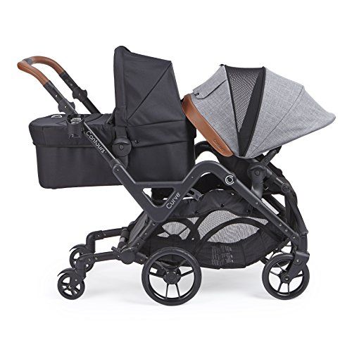  [아마존베스트]Contours Curve Tandem Double Stroller for Infants, Toddlers or Twins - 360° Turning, Multiple Seating Options, Graphite Gray