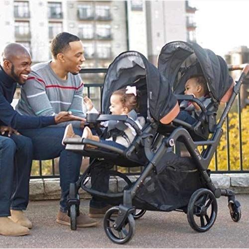  [아마존베스트]Contours Curve Tandem Double Stroller for Infants, Toddlers or Twins - 360° Turning, Multiple Seating Options, Graphite Gray