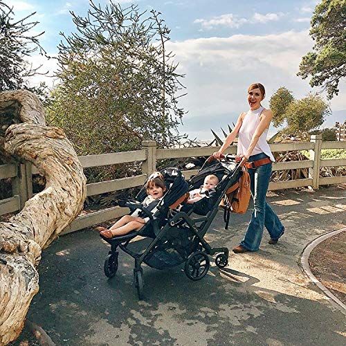  [아마존베스트]Contours Curve Tandem Double Stroller for Infants, Toddlers or Twins - 360° Turning, Multiple Seating Options, Graphite Gray