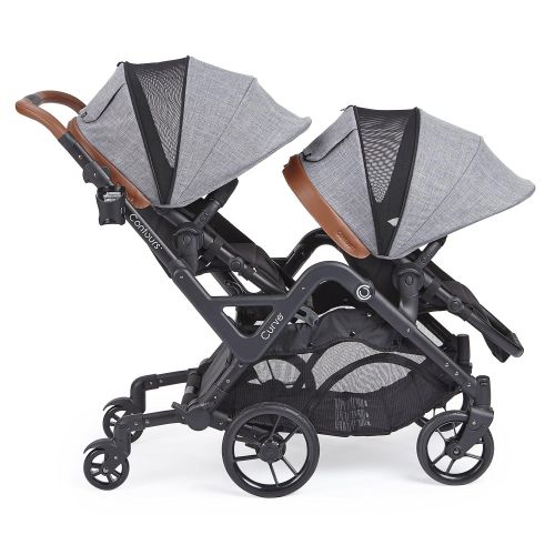  [아마존베스트]Contours Curve Tandem Double Stroller for Infants, Toddlers or Twins - 360° Turning, Multiple Seating Options, Graphite Gray