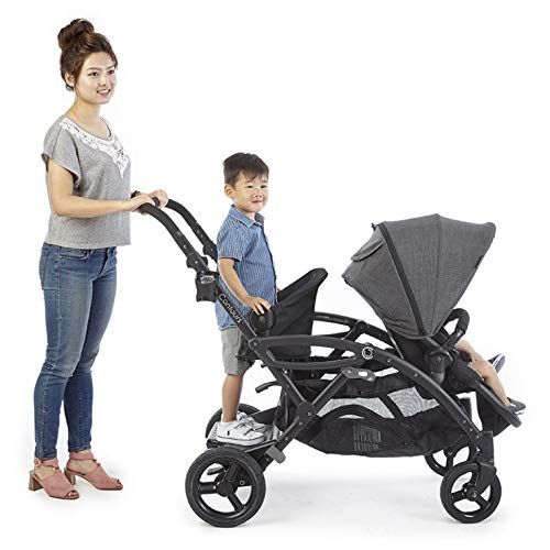  Contours - Options Elite Tandem Double Baby Stroller, Multiple Seating Configurations and Lightweight Frame - Carbon Gray