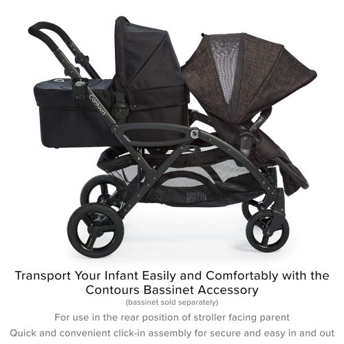  Contours - Options Elite Tandem Double Baby Stroller, Multiple Seating Configurations and Lightweight Frame - Carbon Gray