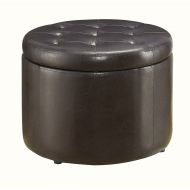 Convenience Concepts Designs4Comfort Modern Round Shoe Ottoman, Espresso