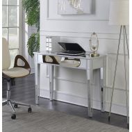 Convenience Concepts Gold Coast Mirrored Desk Vanity, Silver/Mirror