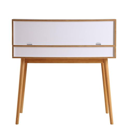  Convenience Concepts 203536W Oslo Desk with Hutch White/Light Oak