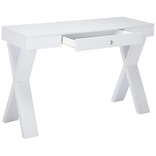  Convenience Concepts Newport Desk with Drawer, White
