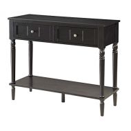 Convenience Concepts French Country 2-Drawer Hall Table, Black