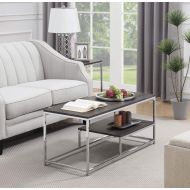 Convenience Concepts 134182WGY Wilshire Coffee Table, Weathered Gray/Chrome