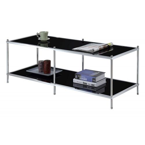  Convenience Concepts Royal Crest Collection Coffee Table, Chrome/Glass