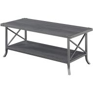 Convenience Concepts Brookline Coffee Table, Charcoal Slate Gray Frame