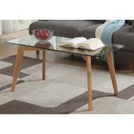 Convenience Concepts clearview Coffee Table, Natural Glass