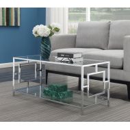 Convenience Concepts 135082 Coffee Table Clear Glass/Chrome Frame