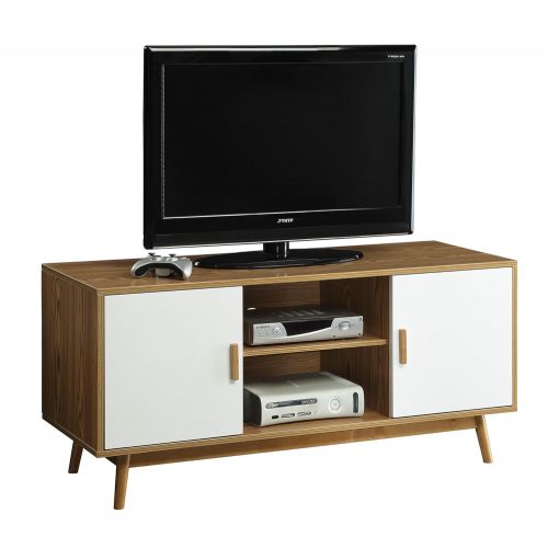  Convenience Concepts Oslo Television Stand, Woodgrain/White