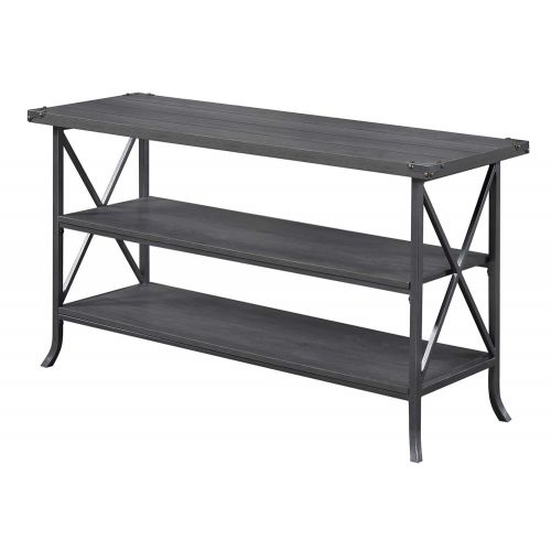  Convenience Concepts 111848CGY Brookline TV Stand, Charcoal Slate Gray Frame