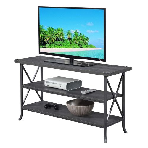  Convenience Concepts 111848CGY Brookline TV Stand, Charcoal Slate Gray Frame