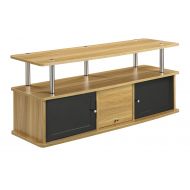 Convenience Concepts Designs2Go TV Stand with 3 Cabinets for Flat Panel TVs Up to 50-Inch or 85-Pounds, Light Oak
