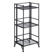 Convenience Concepts Designs2Go X-Tra Storage 3-Tier Folding Metal Shelf, Black