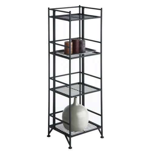  Convenience Concepts Designs2Go X-Tra Storage 3-Tier Folding Metal Shelf, Black